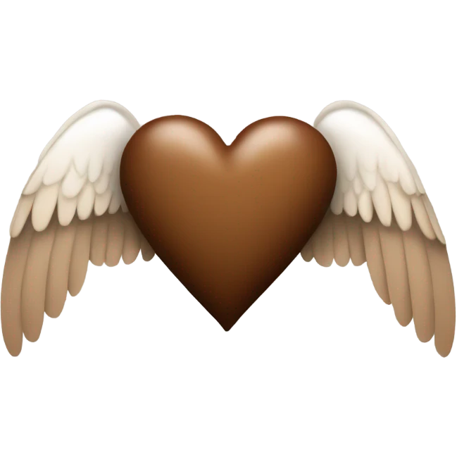 brown heart with angel wings emoji