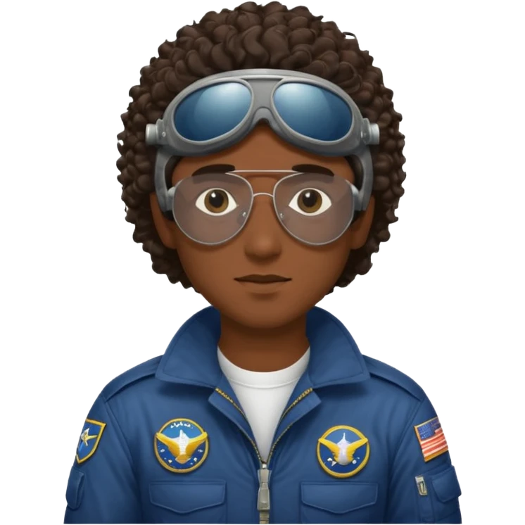 A male pilot with dark skin and close-cut curly hair emoji