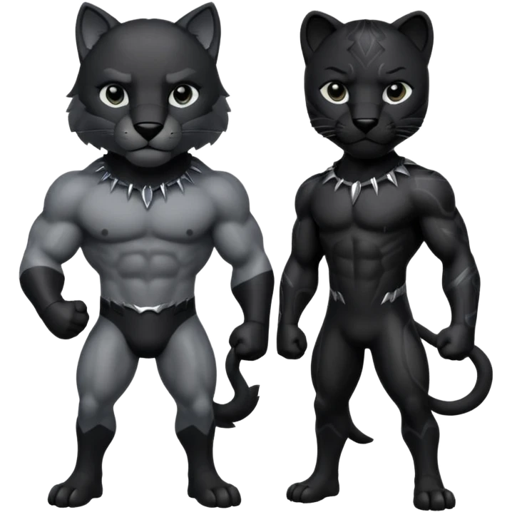 Wolf friend with black panther emoji