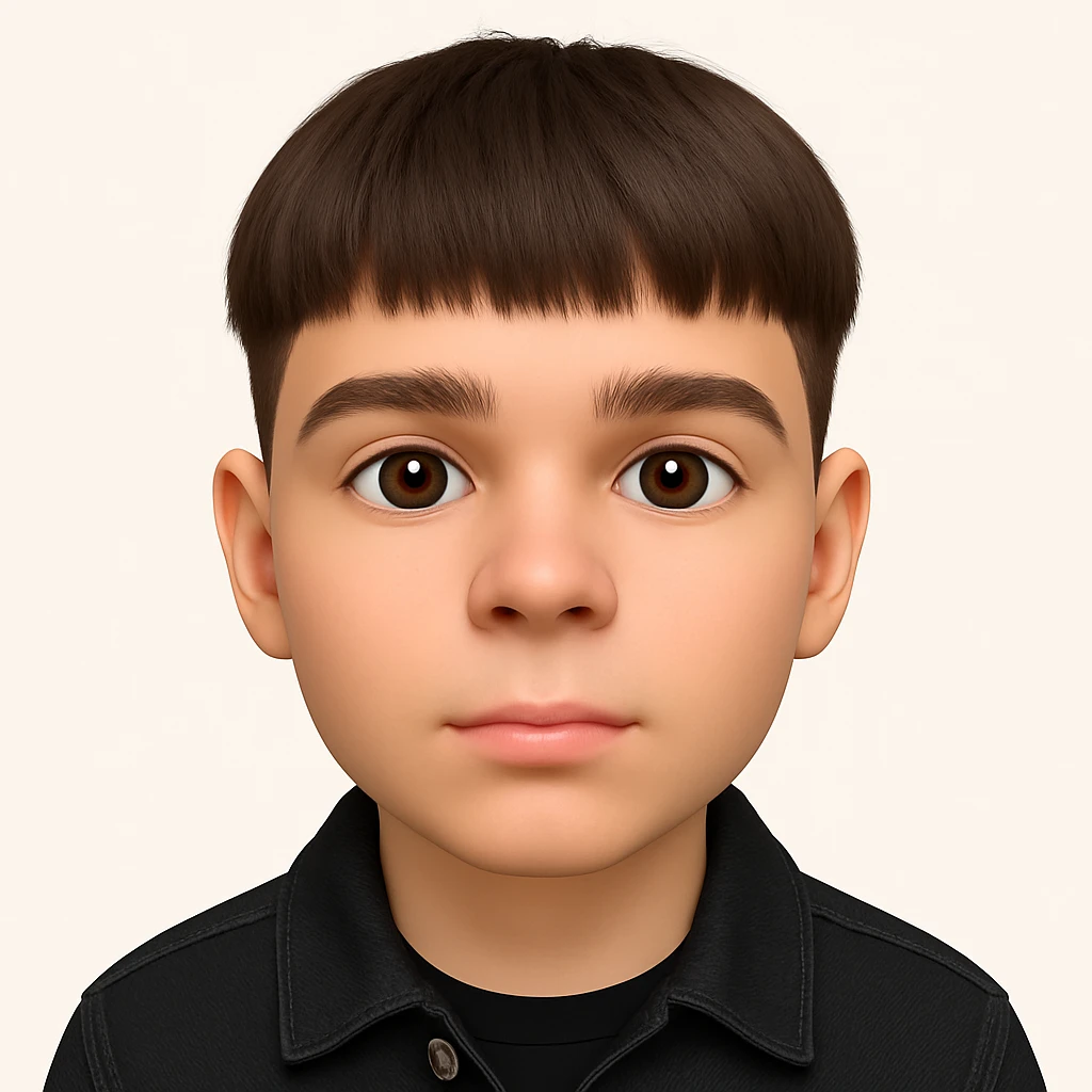 Create a highly realistic 3D emoji based on the reference image. Preserve all facial details but with perfectly clear skin, removing any pimples or mustache. Dress the character in a black denim jacket. Maintain the 3D emoji style look. emoji