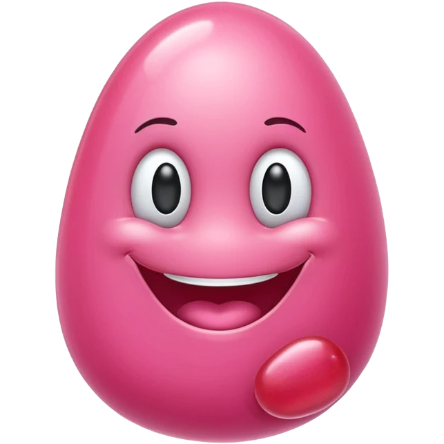 Big happy pink jellybean smiling emoji