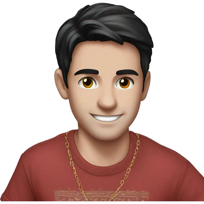 happy boy in red shirt emoji