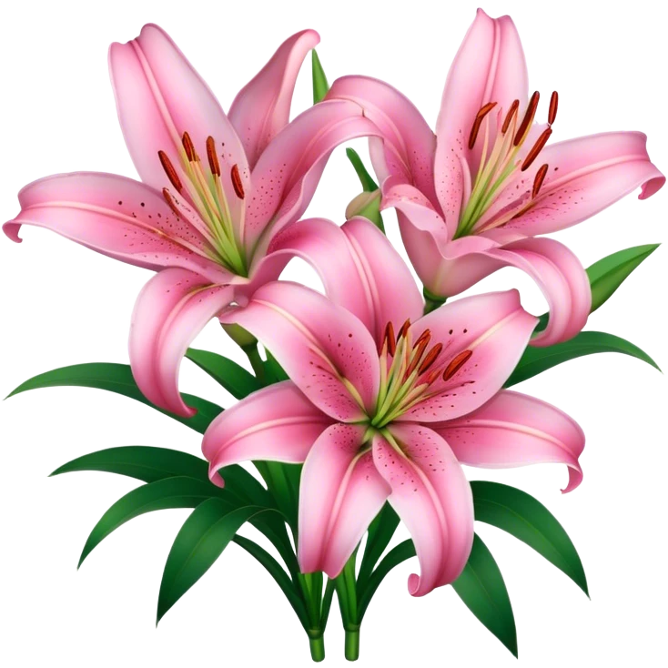 pink lilies bouquet  emoji