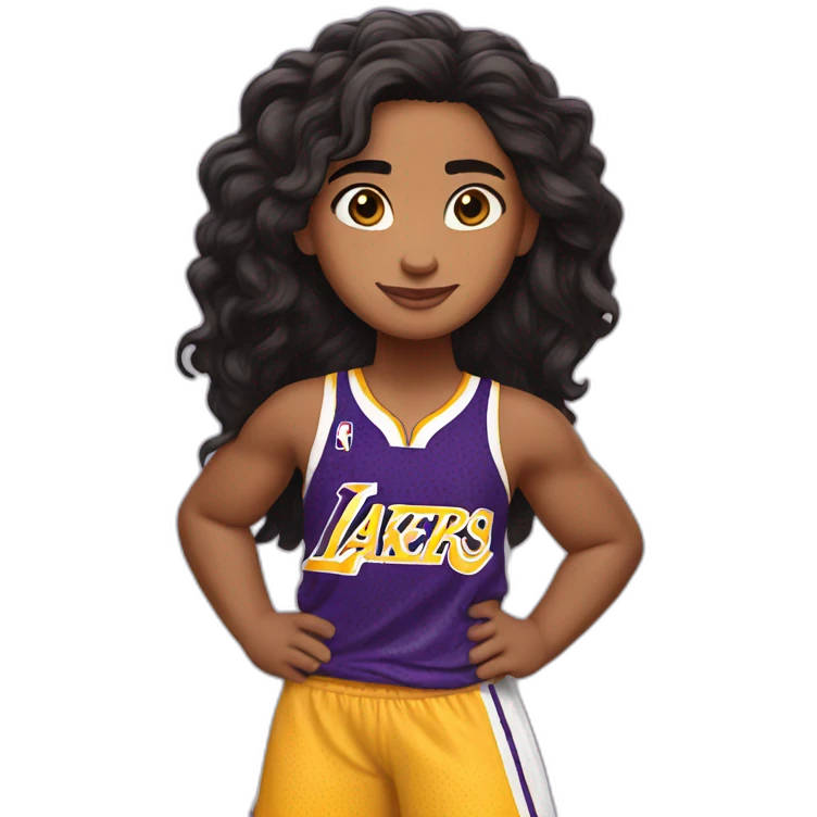 moana wearing lakers jerssey emoji