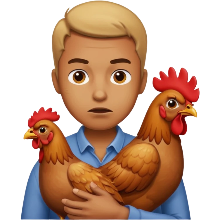 A man choking a chicken emoji