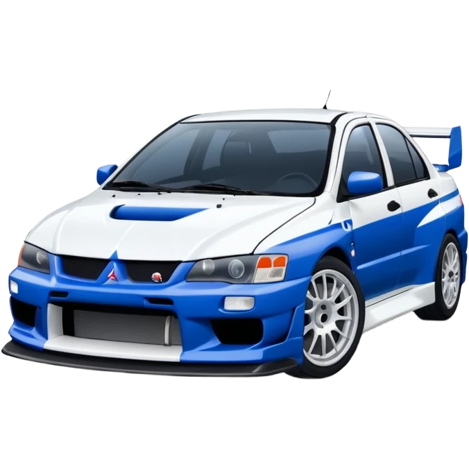 Mitsubishi lancer Evo viii blue and white emoji