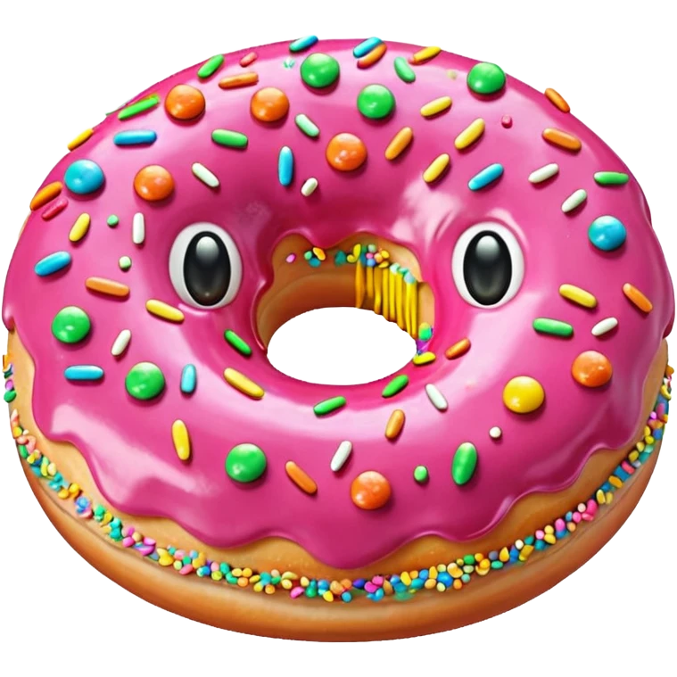 donut with cute face emoji