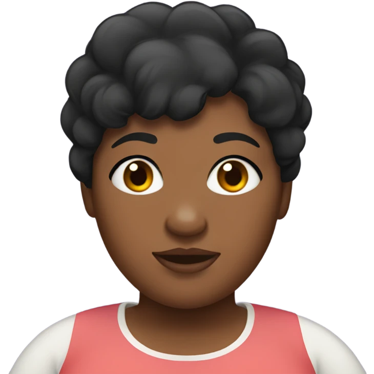 Fat black woman with short black hair emoji