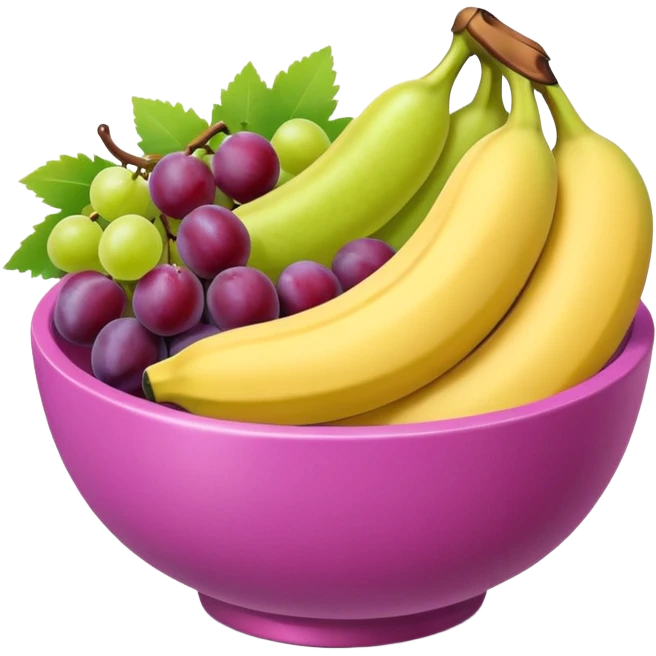 A pink bolw fully of all types os fruits, like a macedonia without red fruits emoji