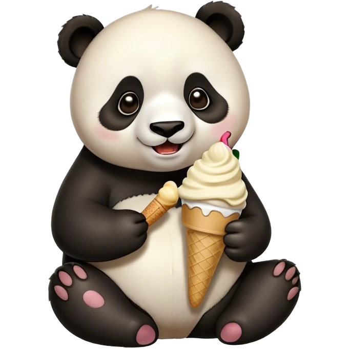 Panda eating ice cream emoji