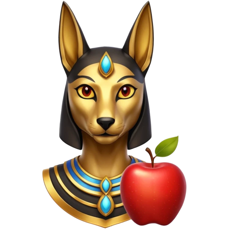 anubis god with an apple emoji