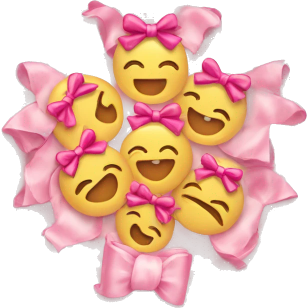 A plate with pink cute bows around the edge  emoji