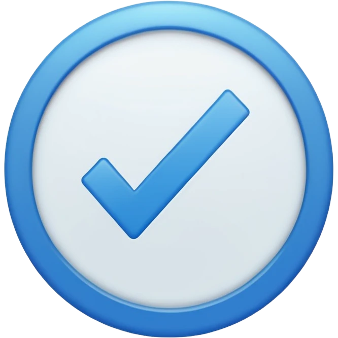 Blue circule White chek White  emoji