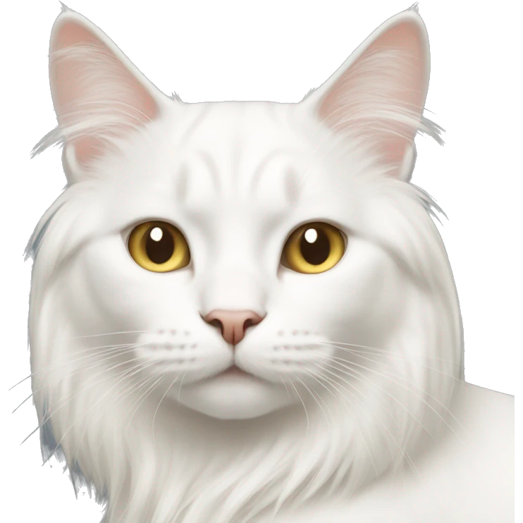 White cat with long blond hair emoji