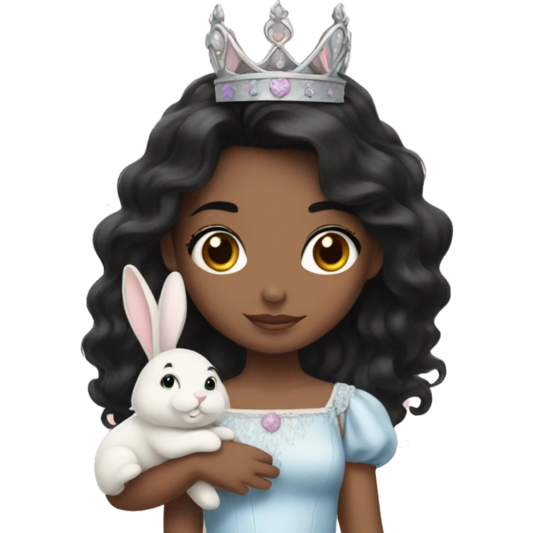 Black haired princess with bunny emoji