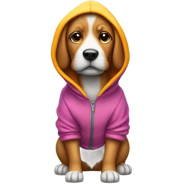 Dog wearing a hoodie emoji