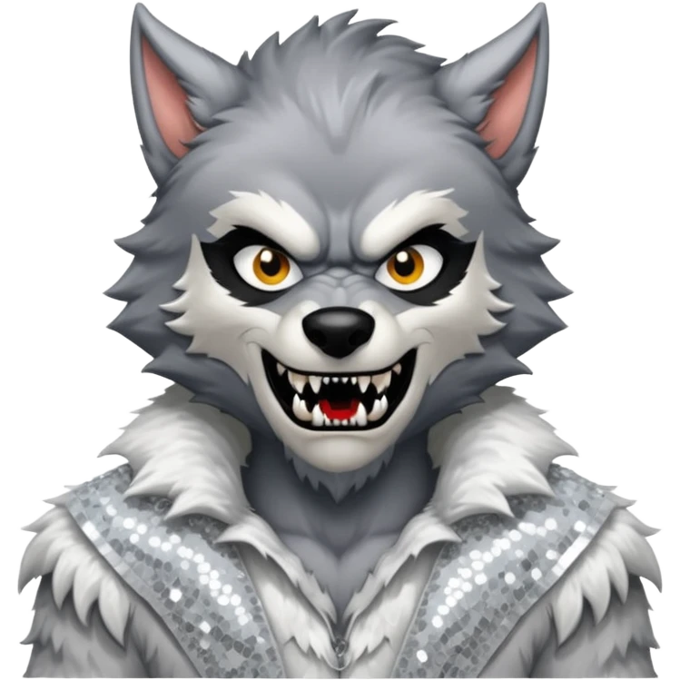 The Werewolf with white sequin outfit emoji