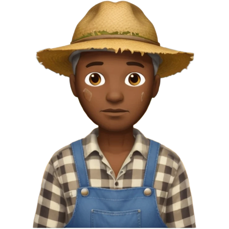 china africa man, farmer, tattered emoji