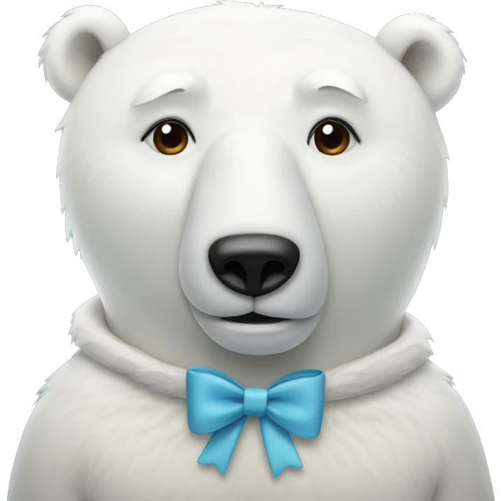 Polar bear wearing a bow emoji