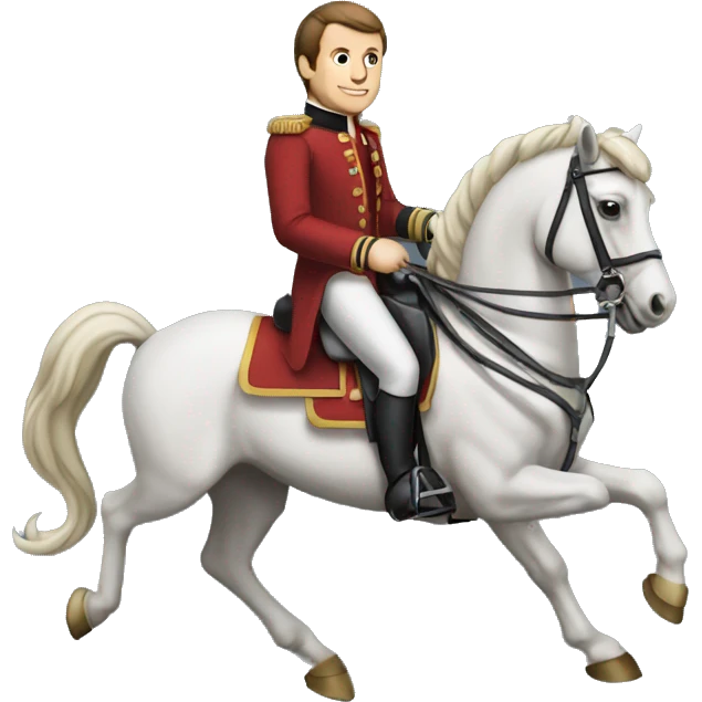 Macron sur un cheval emoji