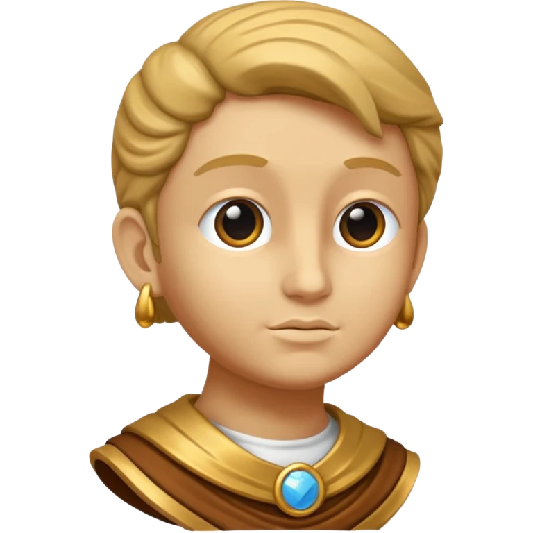 Dios griego estilo estatua de perfil mirando con una lupa de emoji