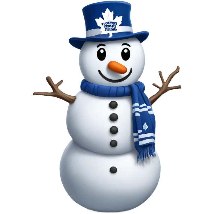 Snowman wearing Toronto maple leafs emoji