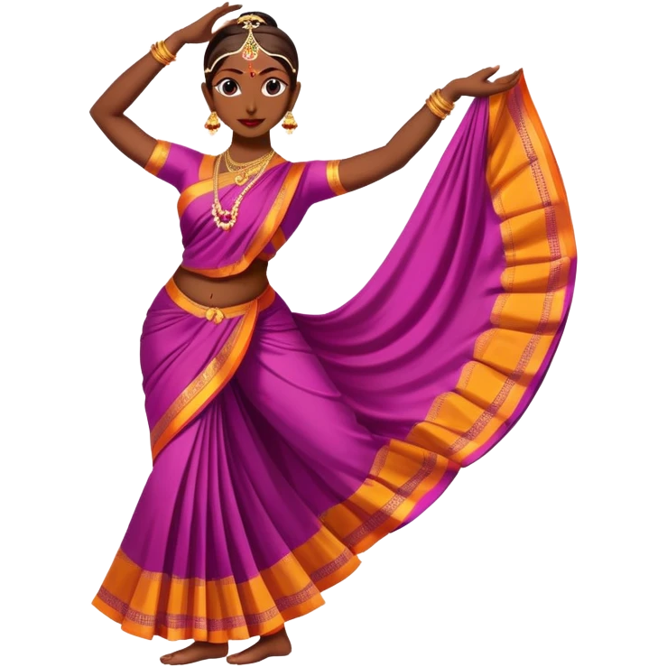 create a female bharatnatyam dancer. She should be in a bharatnatyam dance pose emoji