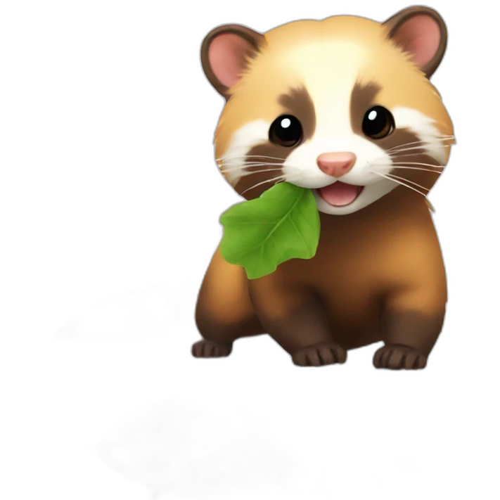 orange ferret eating a leaf emoji