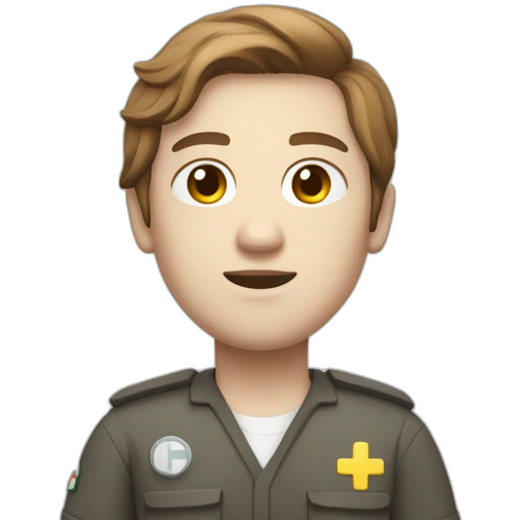 Ambulance yung man with white skin and brown hair  emoji