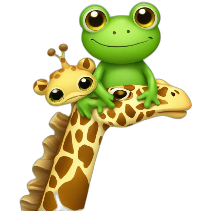 frog hugging a giraffe emoji