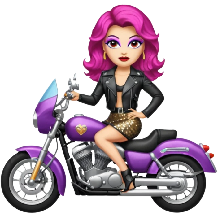 Drag queen on a motorcycle emoji