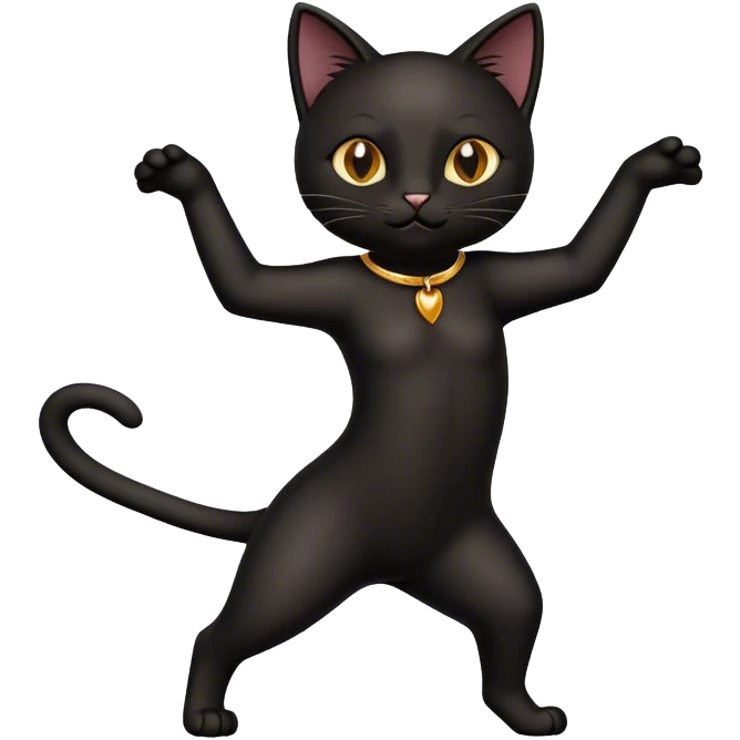 dancing black cat emoji