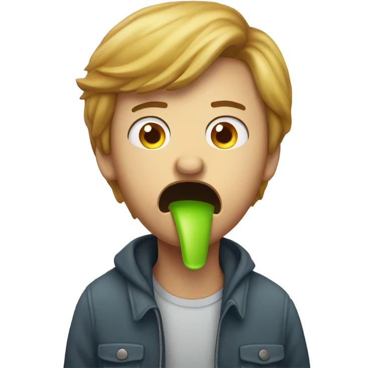 Person vomiting out the nose emoji through their mouth emoji
