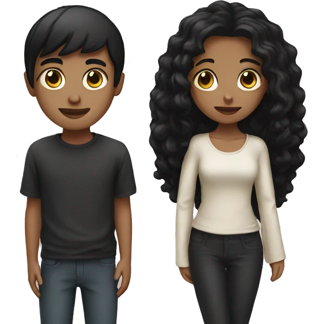 boy with black hair with blonde girl emoji