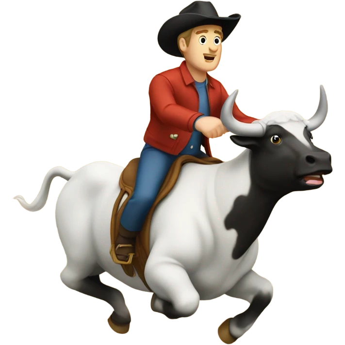 Patrick Mahoney riding a bull emoji