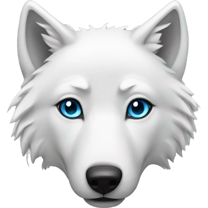 White wolf blue eyes emoji