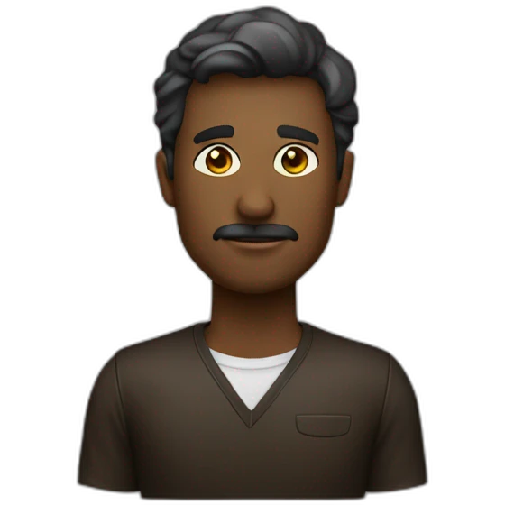 Hombre colocho piel oscura solo la cabeza  emoji