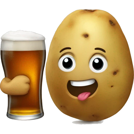 potato holding a beer emoji