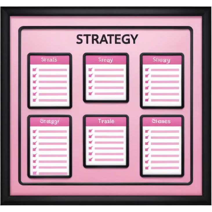 business strategy bord pink  emoji