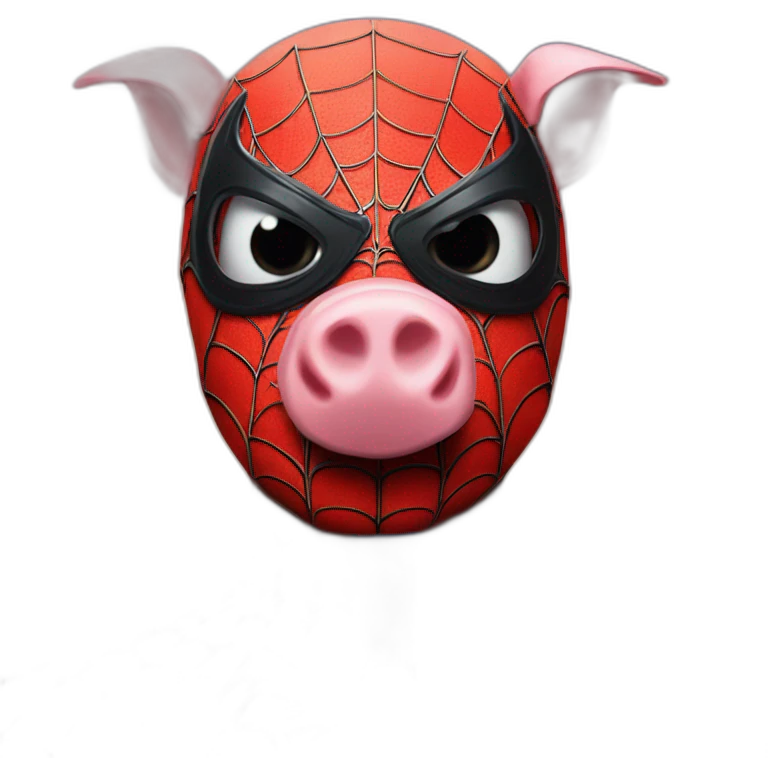 Pig spider man with batman emoji