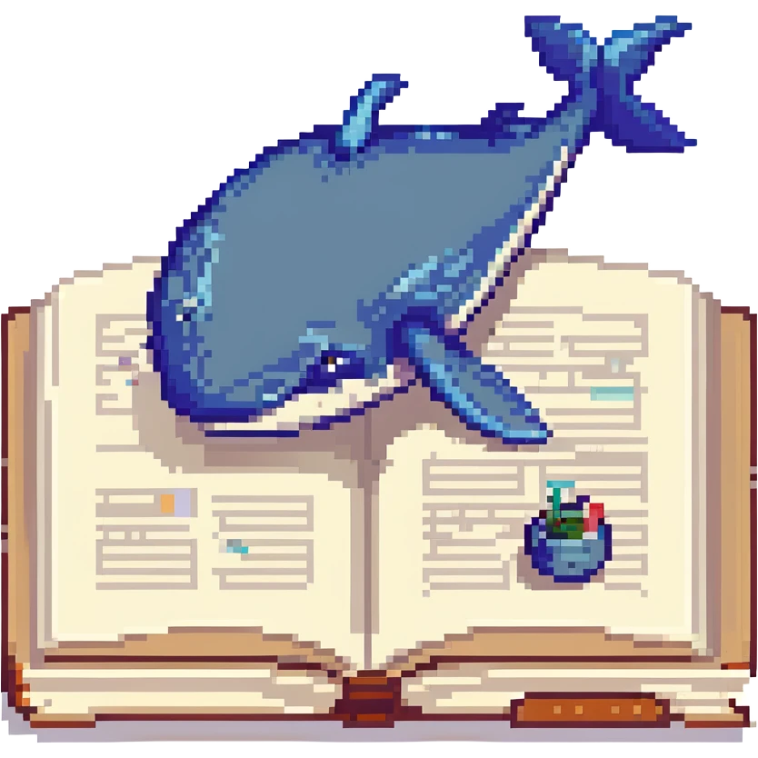a whale lying on a book emoji