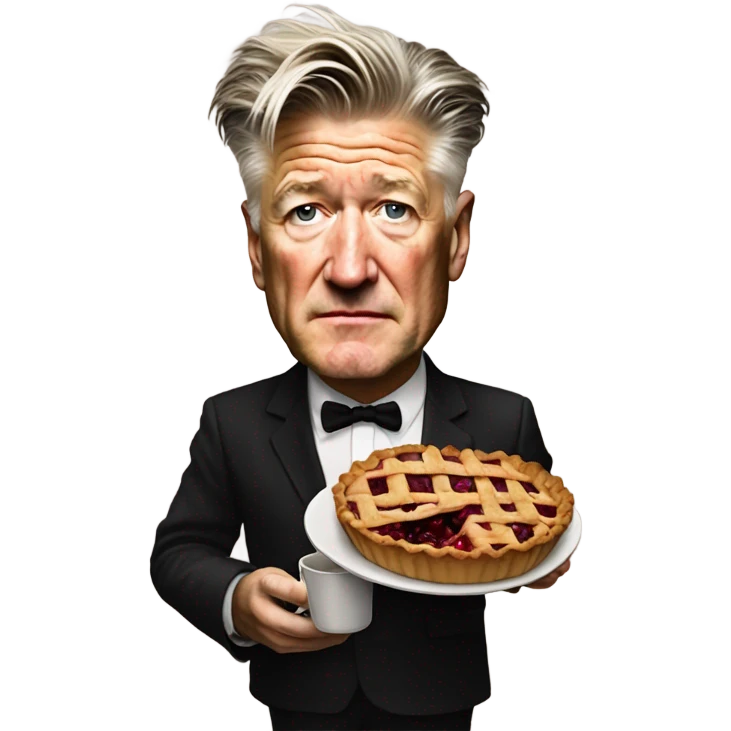 david lynch with cherry pie and coffee emoji