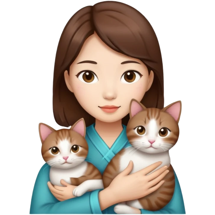 asian chinese lady wating a cat emoji
