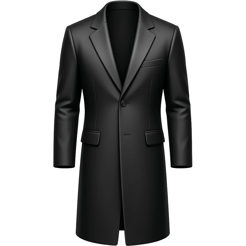 معطف طويل رجالي اسود رسمي بدون كرفته emoji