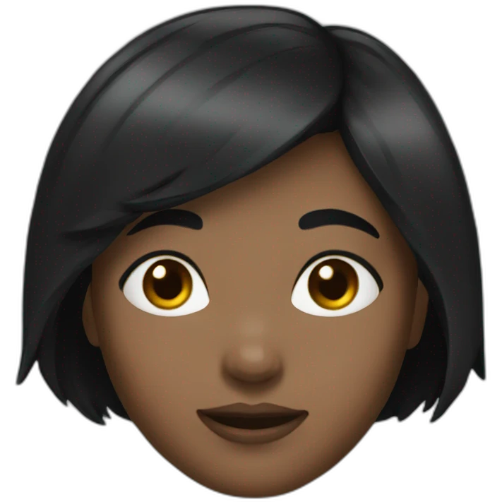 Girl with black short hair emoji