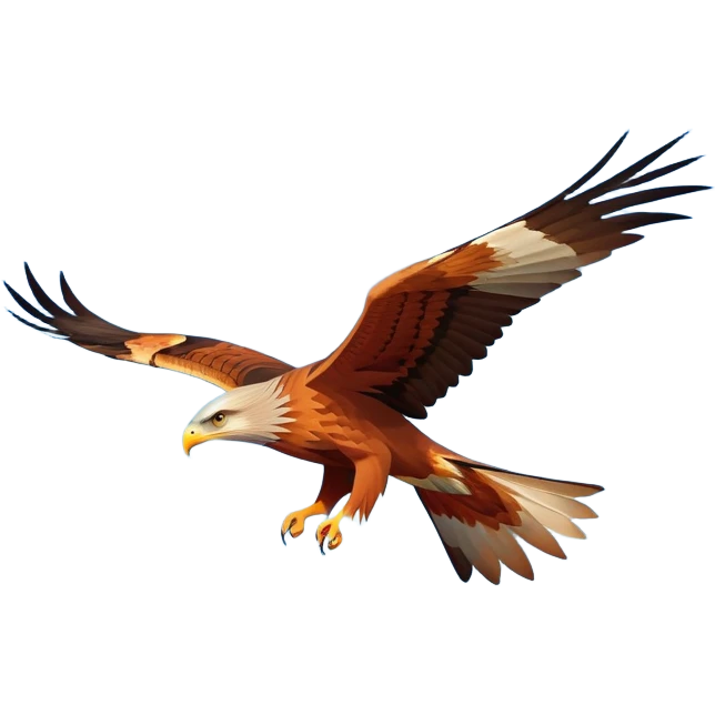 Red kite bird flying in sky emoji