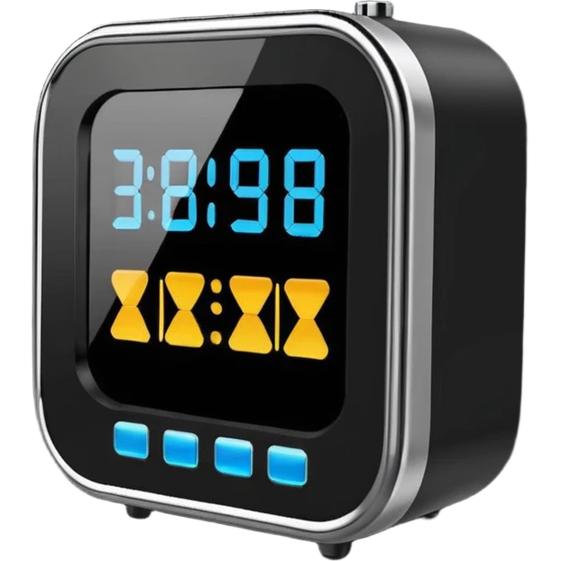 alarm clock phone with different times emoji