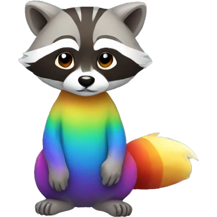 Rainbow Raccoon Full Body emoji