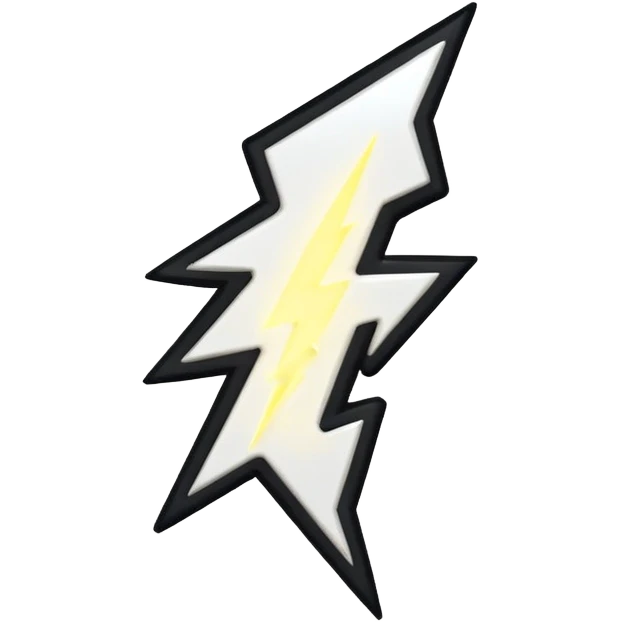 Black and white stroke lightning emoji