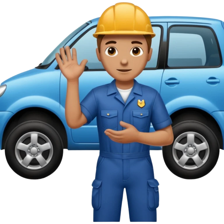 a person reaching under a car emoji